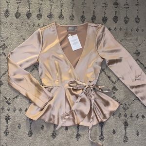ASOS CHAMPAGNE SILK BLOUSE